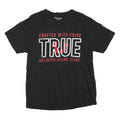 TRUE RELIGION Mens Black L Cotton Blend Graphic T-Shirt Crew Neck Short Sleeve