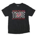 TRUE RELIGION Mens Black L Cotton Blend Graphic T-Shirt Crew Neck Short Sleeve