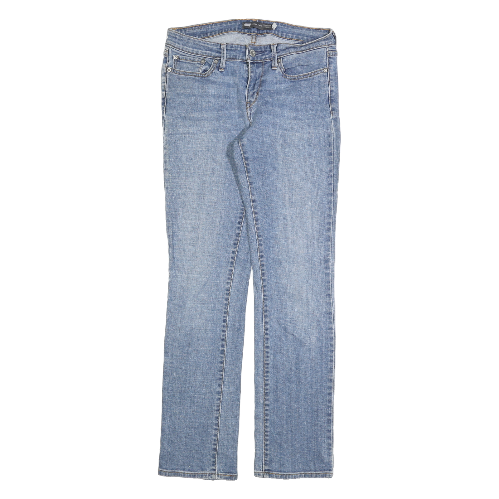 LEVI'S Womens Slim Blue Denim Straight Light Wash Jeans W28 L32 Classic Zip