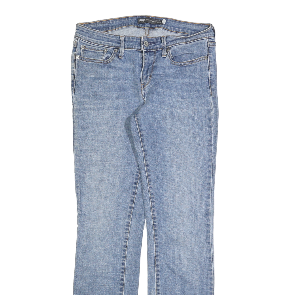 LEVI'S Womens Slim Blue Denim Straight Light Wash Jeans W28 L32 Classic Zip