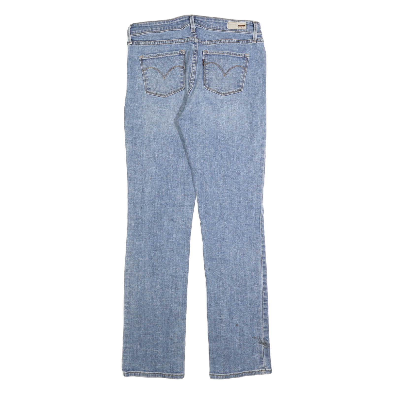 LEVI'S Womens Slim Blue Denim Straight Light Wash Jeans W28 L32 Classic Zip