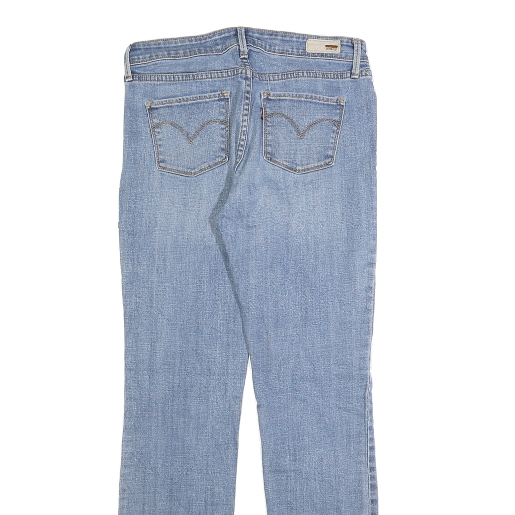 LEVI'S Womens Slim Blue Denim Straight Light Wash Jeans W28 L32 Classic Zip