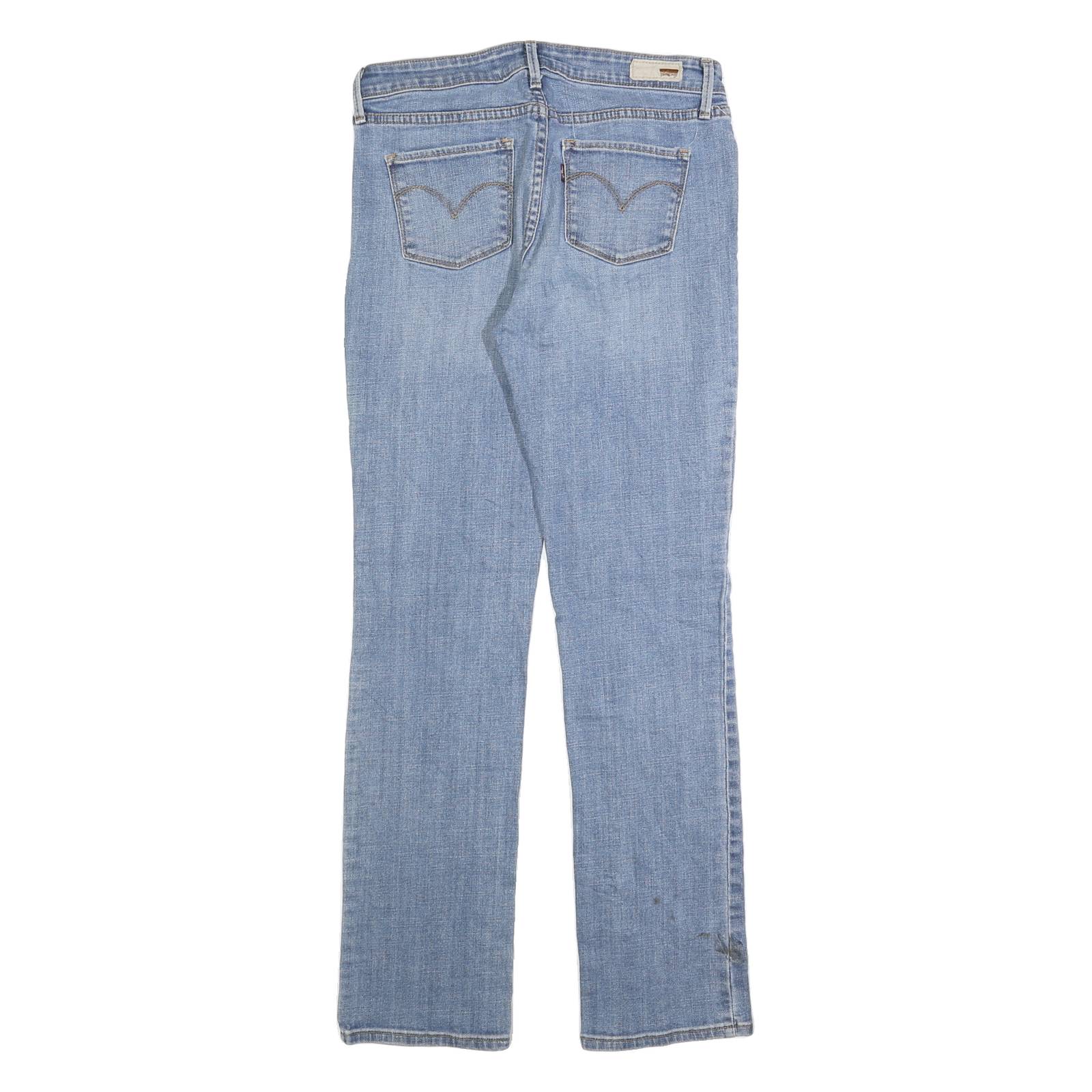 LEVI'S Womens Slim Blue Denim Straight Light Wash Jeans W28 L32 Classic Zip