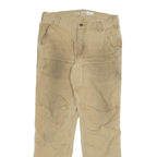 CARHARTT Mens Cotton Blend Beige Relaxed Straight Trousers W32 L29 Workwear