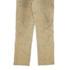 CARHARTT Mens Cotton Blend Beige Relaxed Straight Trousers W32 L29 Workwear