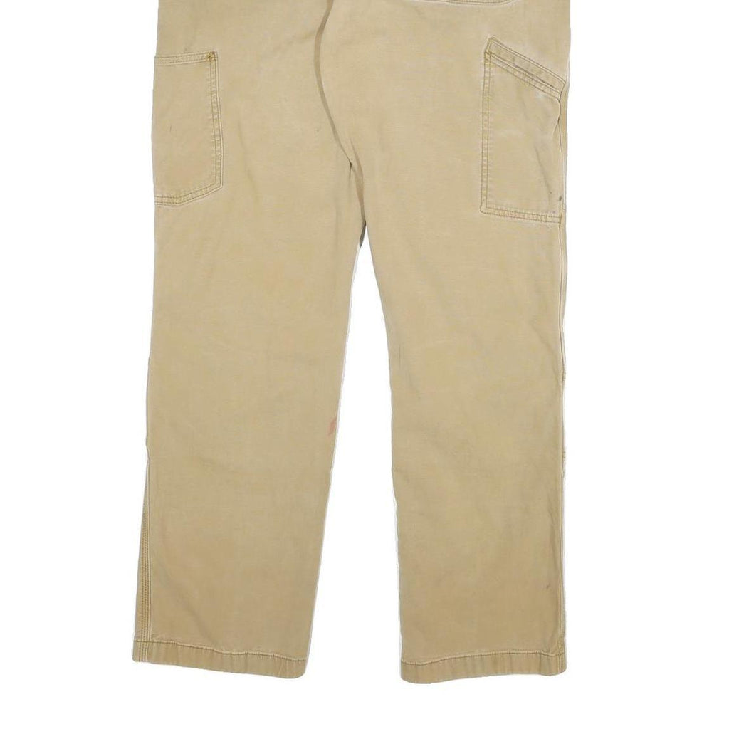 CARHARTT Mens Cotton Blend Beige Relaxed Straight Trousers W32 L29 Workwear