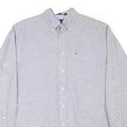 TOMMY HILFIGER Mens Grey Plain Shirt M Button-Down Collar Long Sleeve Casual