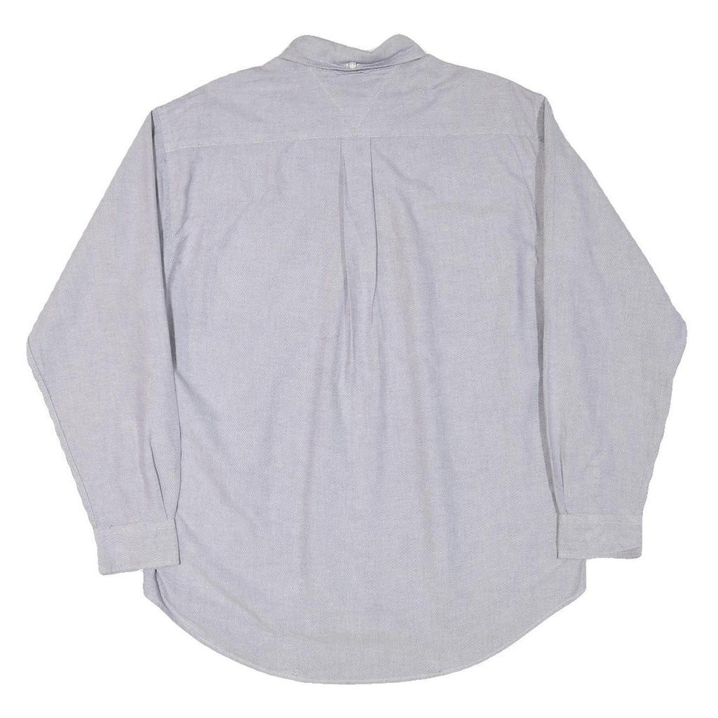 TOMMY HILFIGER Mens Grey Plain Shirt M Button-Down Collar Long Sleeve Casual