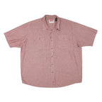 WRANGLER Mens Red Shirt 2XL Cotton Blend Short Sleeve Casual Button Shirt