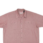 WRANGLER Mens Red Shirt 2XL Cotton Blend Short Sleeve Casual Button Shirt