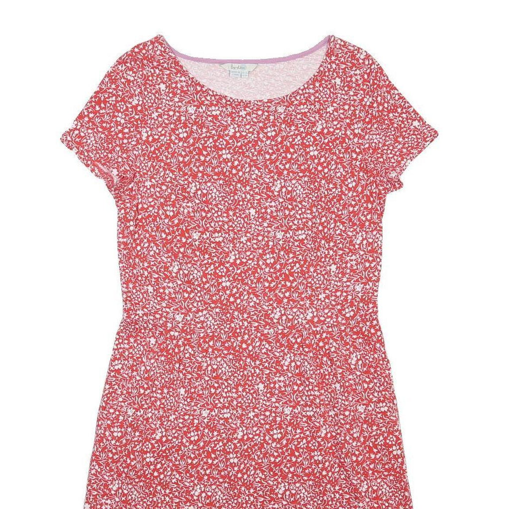 BODEN Womens Red & White Floral Cotton Day Dress Short Sleeve Knee Length UK 12