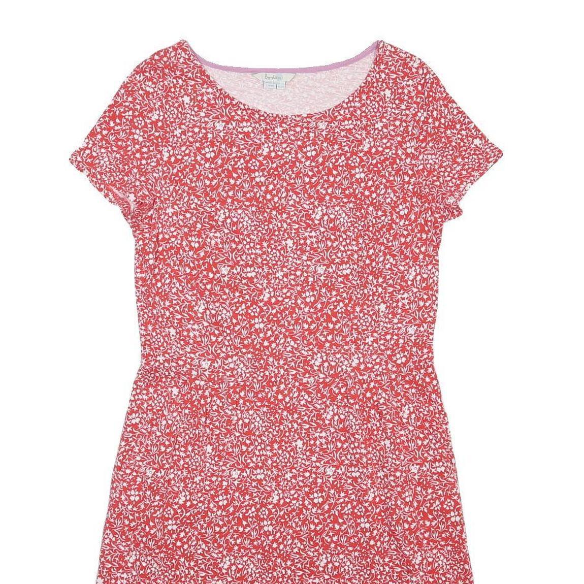 BODEN Womens Red & White Floral Cotton Day Dress Short Sleeve Knee Length UK 12
