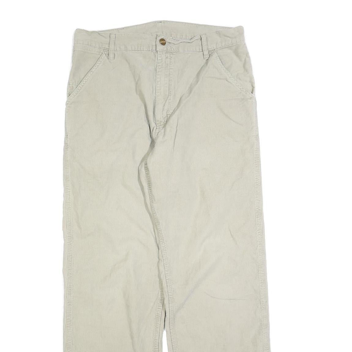 CARHARTT Mens Cotton Beige Regular Straight Trousers W32 L32 Workwear Casual