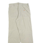 CARHARTT Mens Cotton Beige Regular Straight Trousers W32 L32 Workwear Casual