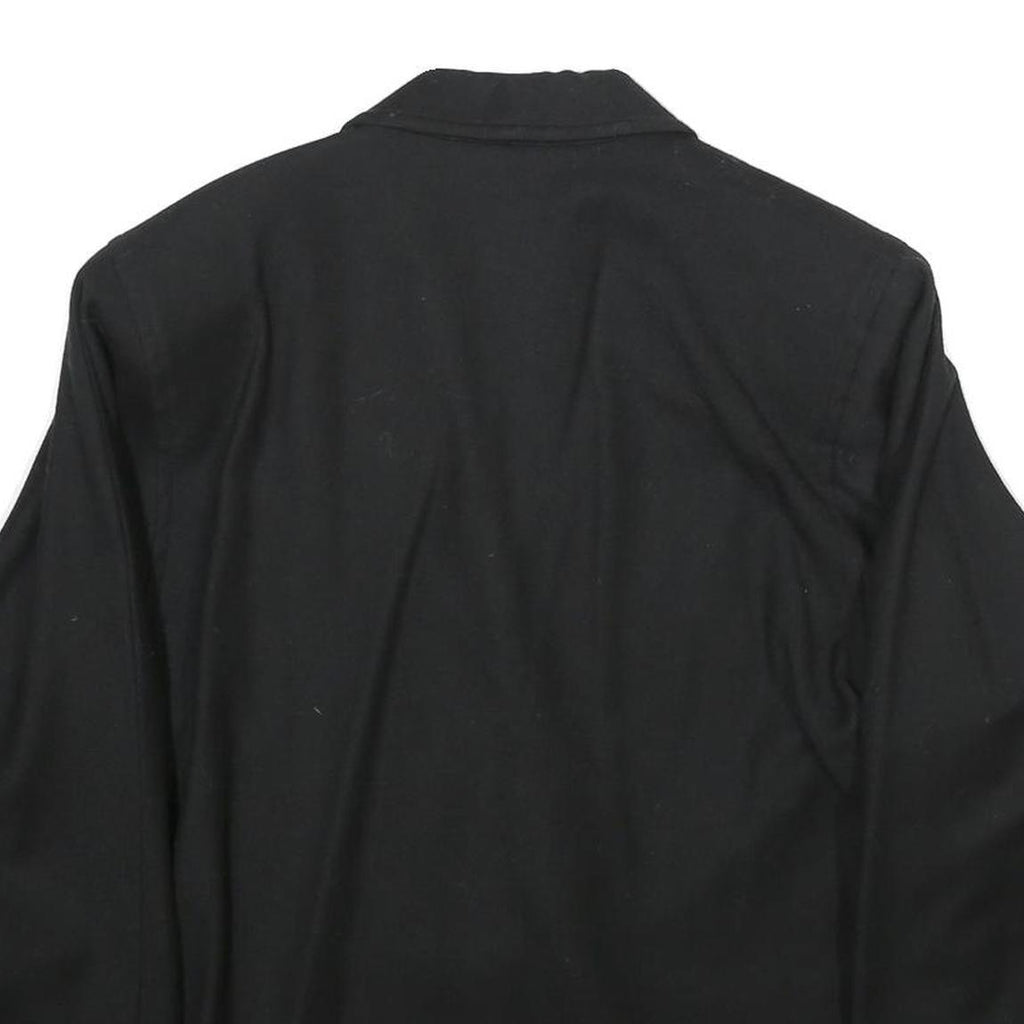 W. ZARA Womens Black Wool Double Breasted Jacket L Woven Classic Tailored