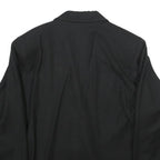 W. ZARA Womens Black Wool Double Breasted Jacket L Woven Classic Tailored