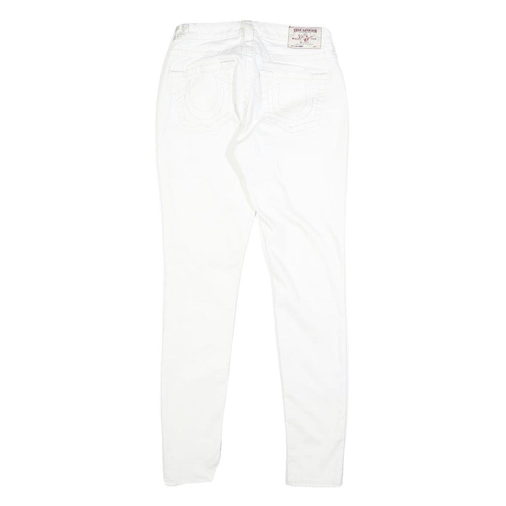 TRUE RELIGION Womens Slim White Jeans Denim W27 L30 Stylish Comfort Zip Closure