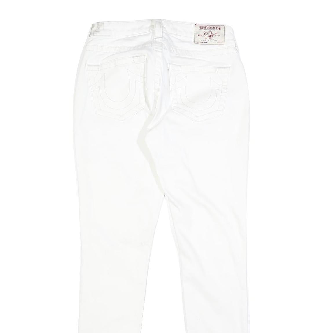 TRUE RELIGION Womens Slim White Jeans Denim W27 L30 Stylish Comfort Zip Closure