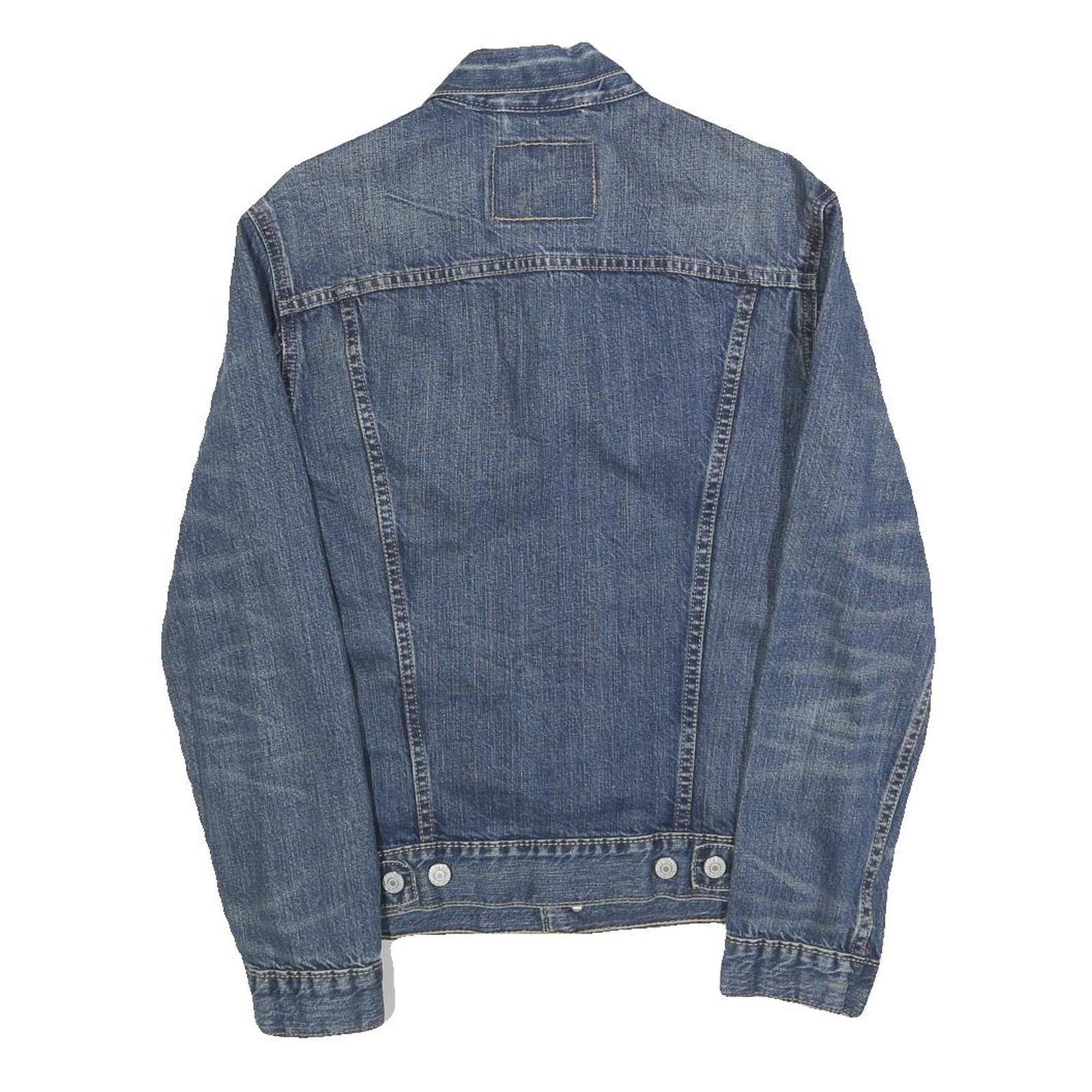 LEVI'S Mens Blue Denim Jacket S Cotton Classic Button Front Casual