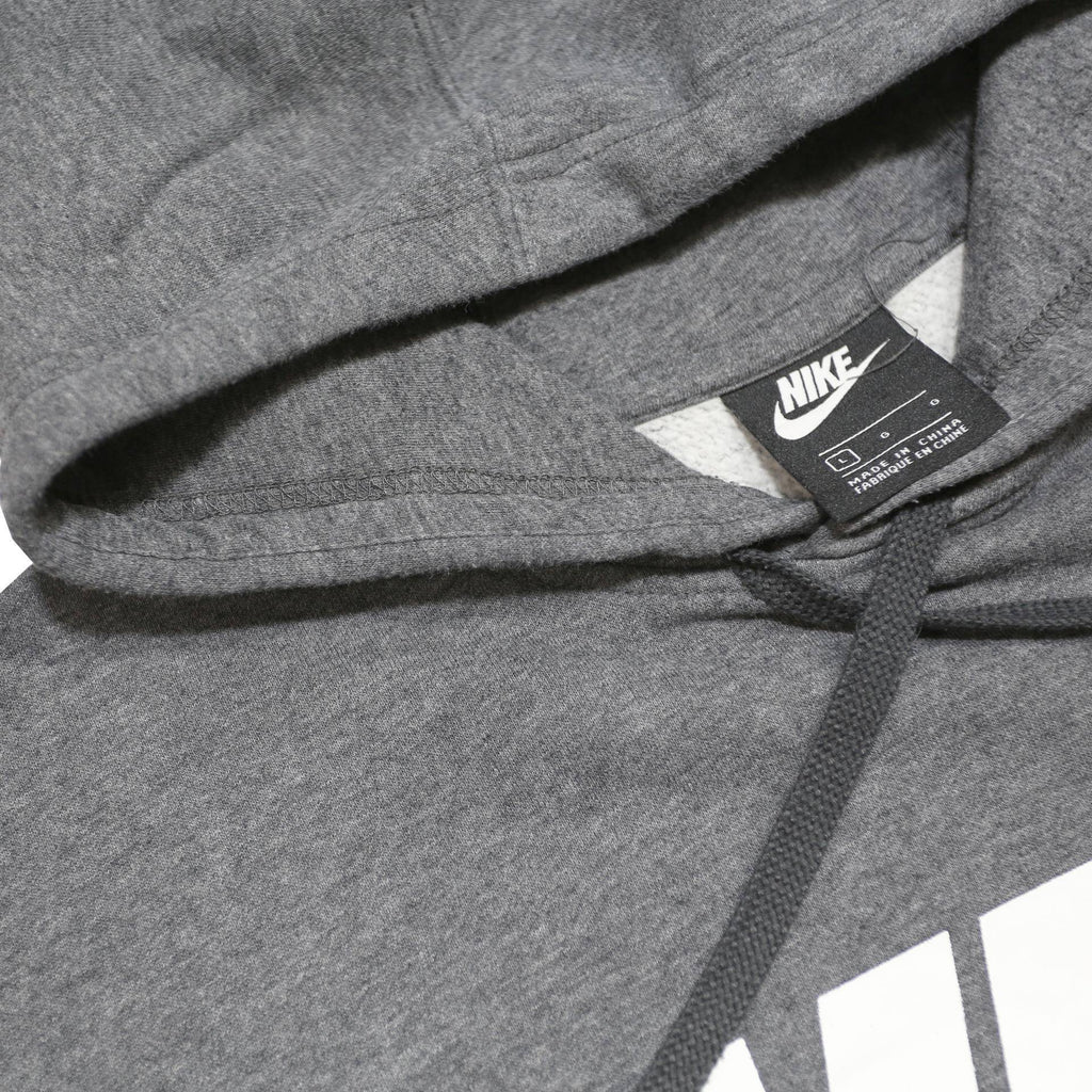 NIKE Mens Grey Pullover Hoodie L Cotton Blend Comfortable Casual Sweatshirt