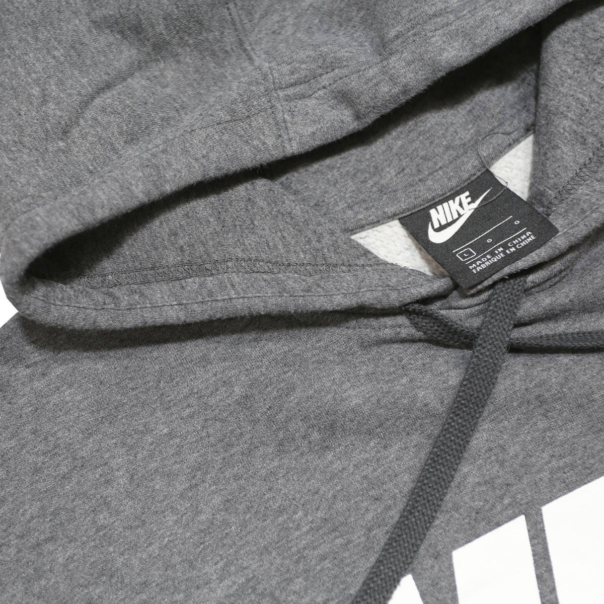 NIKE Mens Grey Pullover Hoodie L Cotton Blend Comfortable Casual Sweatshirt