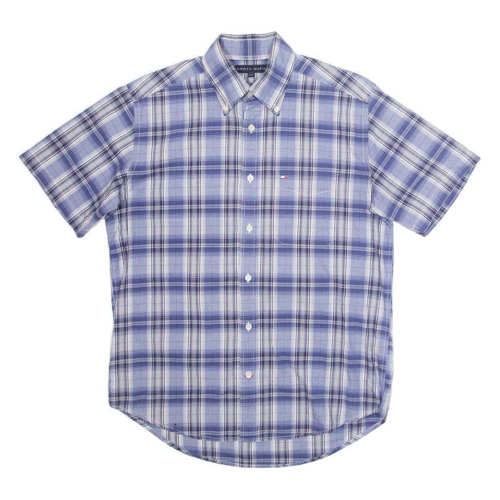 TOMMY HILFIGER Mens Shirt Blue Plaid S