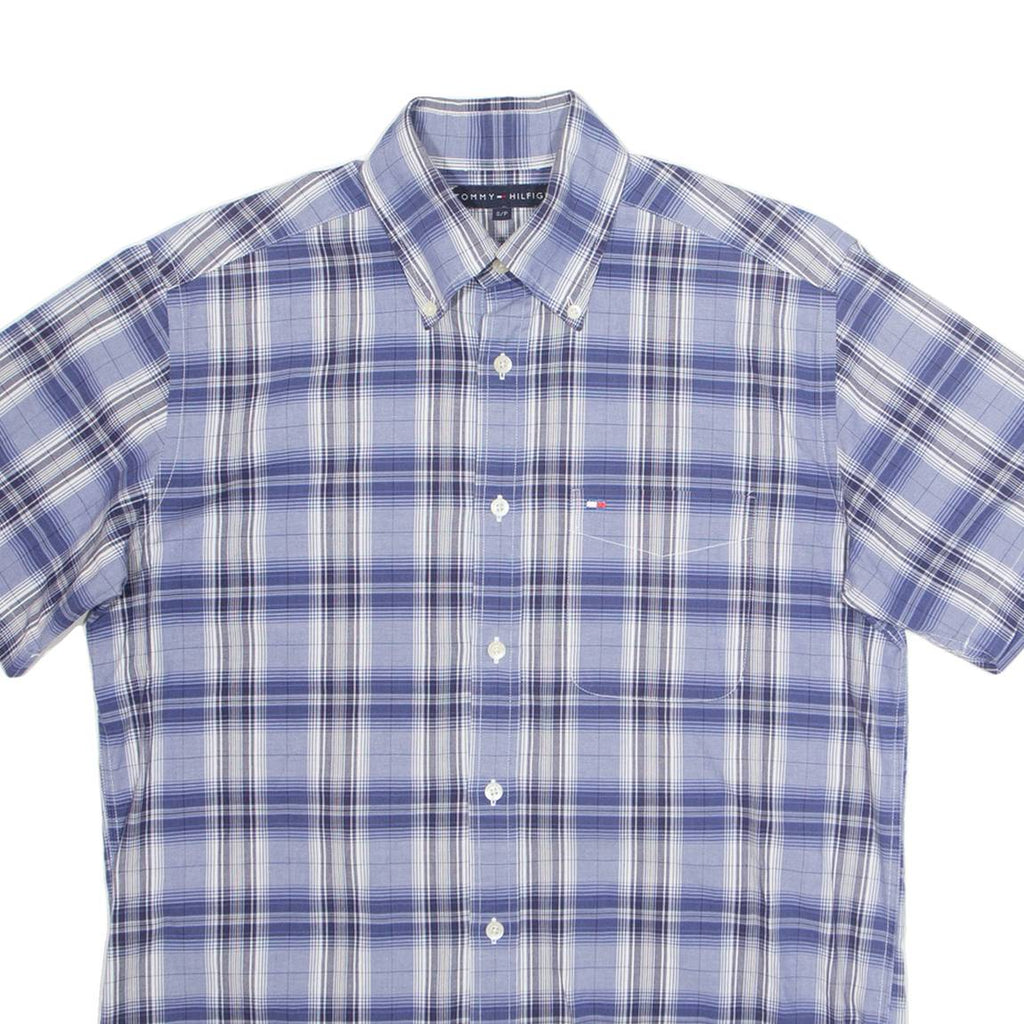 TOMMY HILFIGER Mens Shirt Blue Plaid S