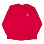 CARHARTT Mens T-Shirt Red Long Sleeve XL