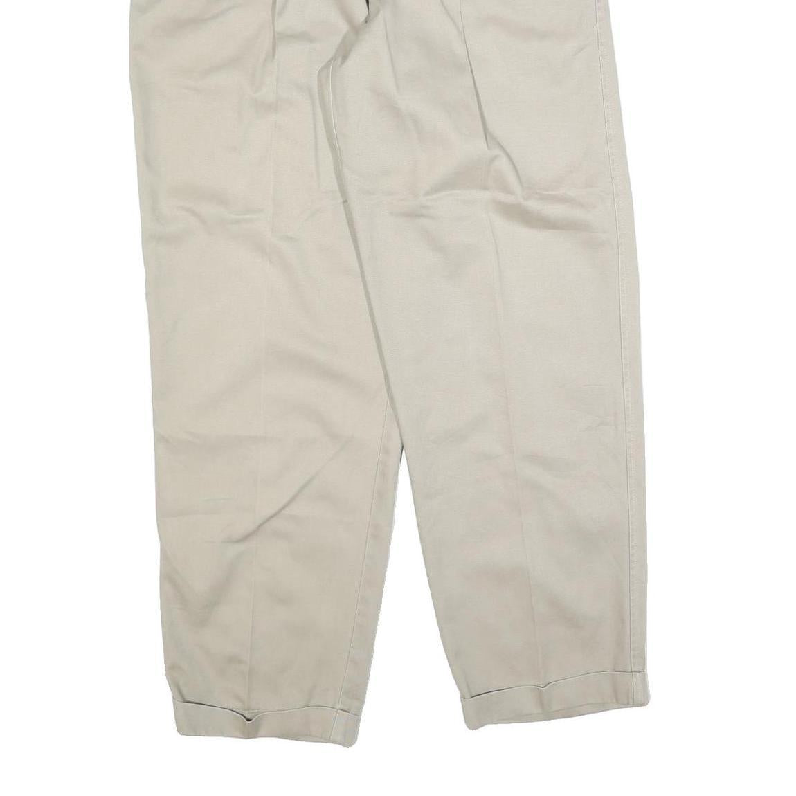 CHAPS RALPH LAUREN Mens Cotton Blend Beige Regular Fit Straight Trousers W36 L32