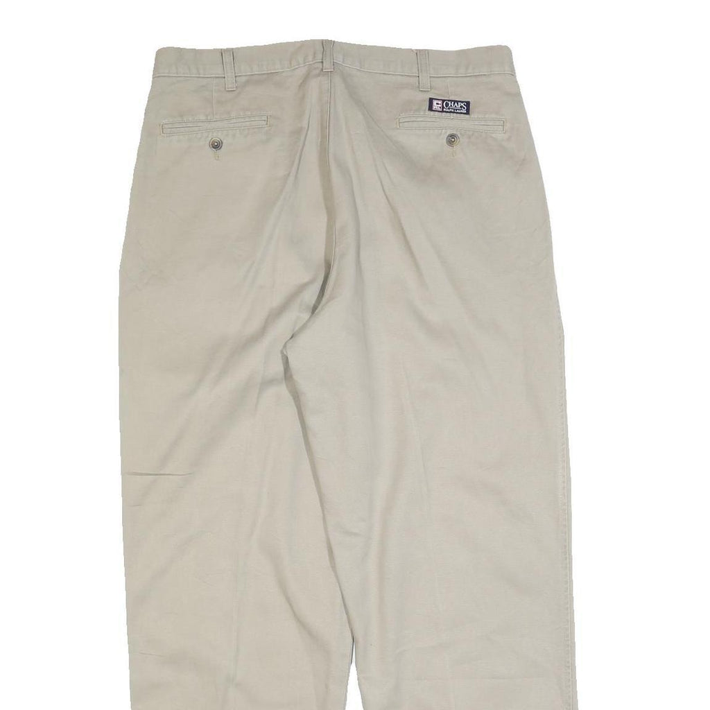 CHAPS RALPH LAUREN Mens Cotton Blend Beige Regular Fit Straight Trousers W36 L32