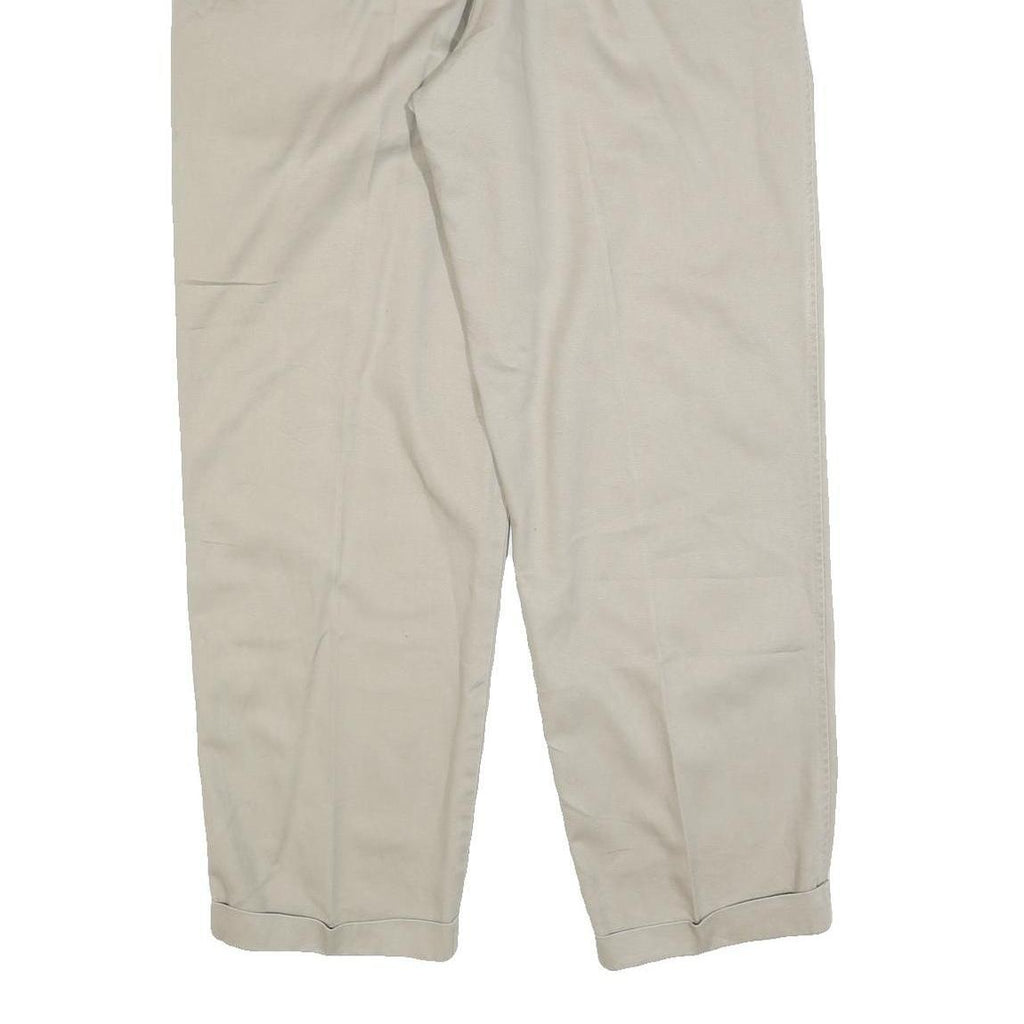 CHAPS RALPH LAUREN Mens Cotton Blend Beige Regular Fit Straight Trousers W36 L32