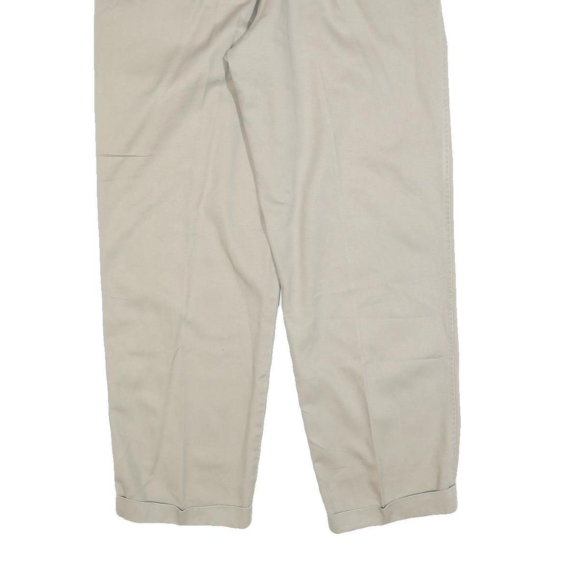 CHAPS RALPH LAUREN Mens Cotton Blend Beige Regular Fit Straight Trousers W36 L32