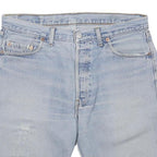 LEVI'S Mens Denim Light Blue Casual Shorts L W36 Raw Hem Distressed