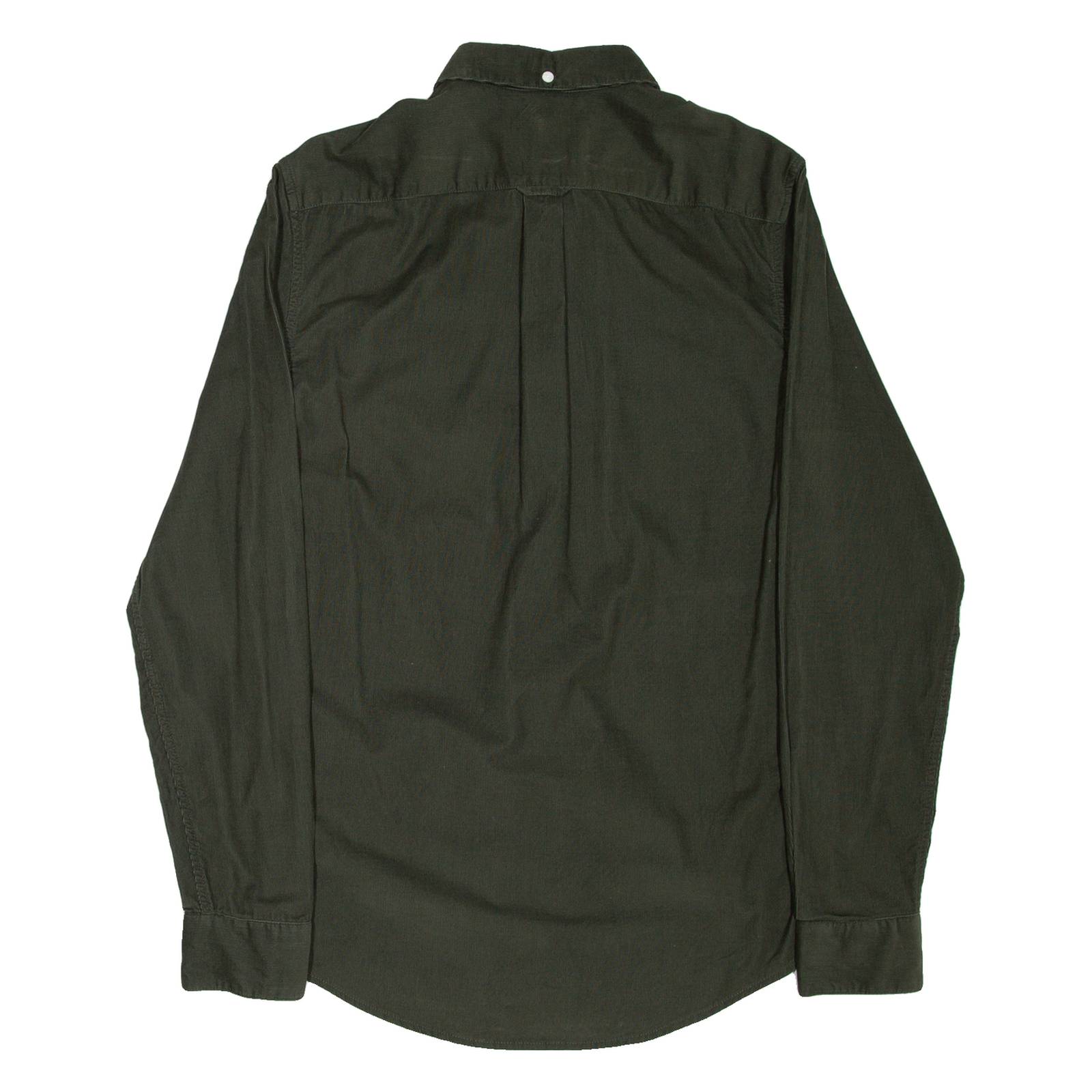 FARAH Slim Fit Mens Corduroy Shirt Green Long Sleeve S