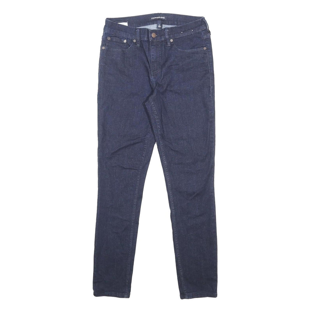 CALVIN KLEIN JEANS Womens Slim Dark Blue Denim Cotton Blend W28 L29 Zip Slim Fit