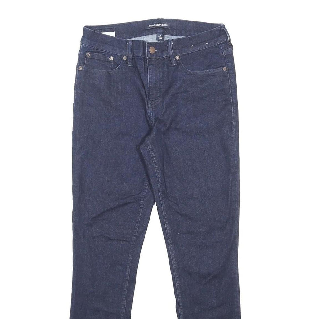 CALVIN KLEIN JEANS Womens Slim Dark Blue Denim Cotton Blend W28 L29 Zip Slim Fit