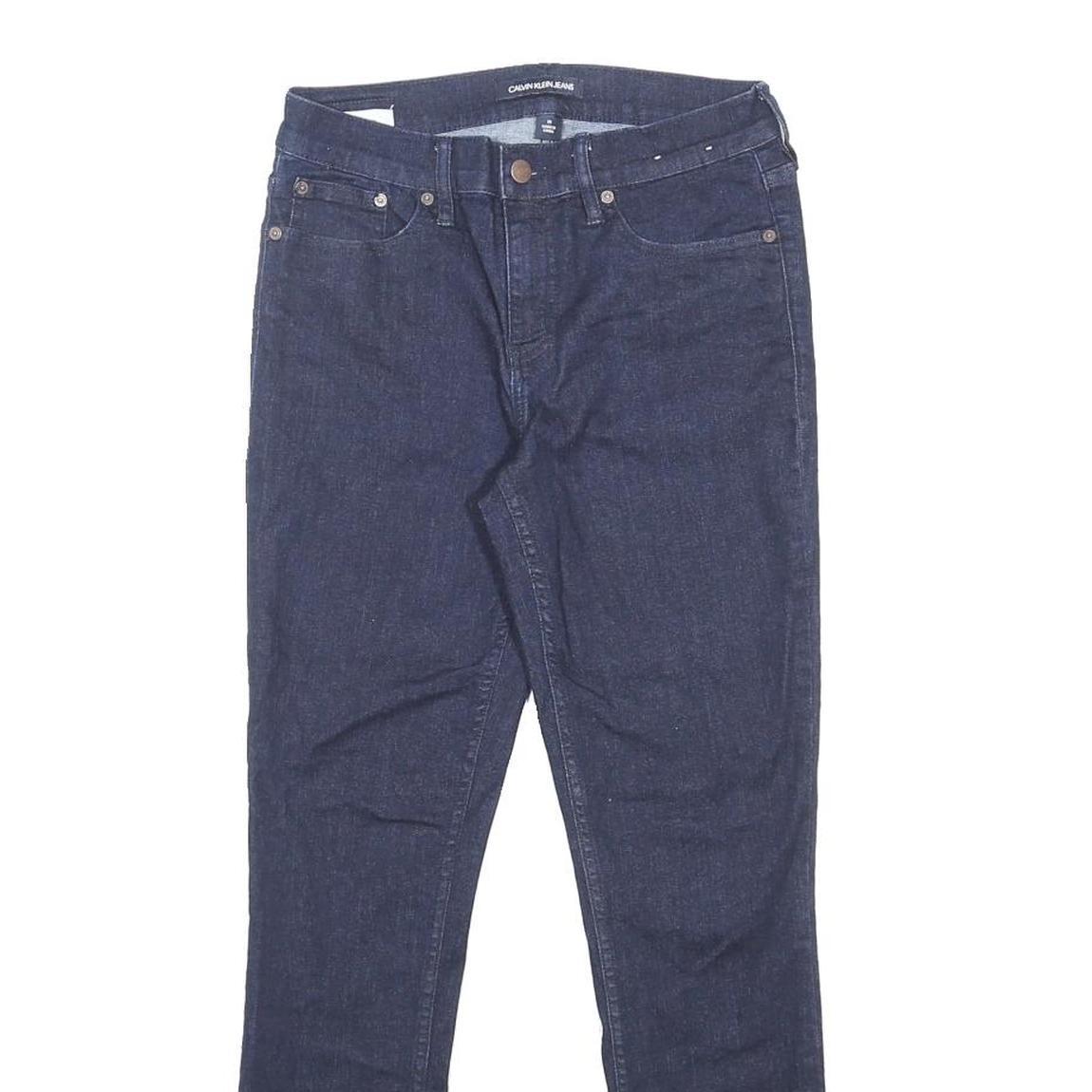 CALVIN KLEIN JEANS Womens Slim Dark Blue Denim Cotton Blend W28 L29 Zip Slim Fit