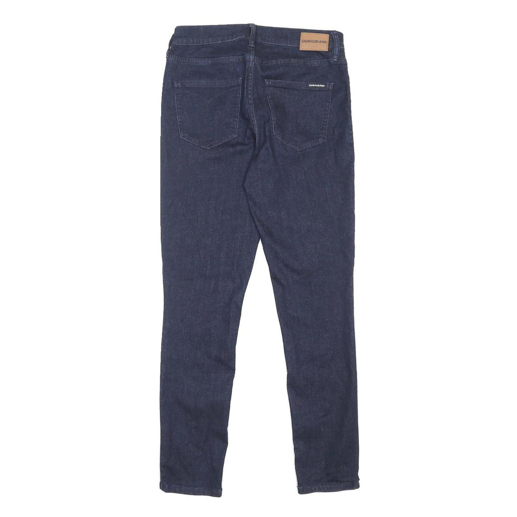 CALVIN KLEIN JEANS Womens Slim Dark Blue Denim Cotton Blend W28 L29 Zip Slim Fit