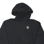 ADIDAS Womens Black Hoodie UK 6 Cotton Blend Hooded Sweatshirt