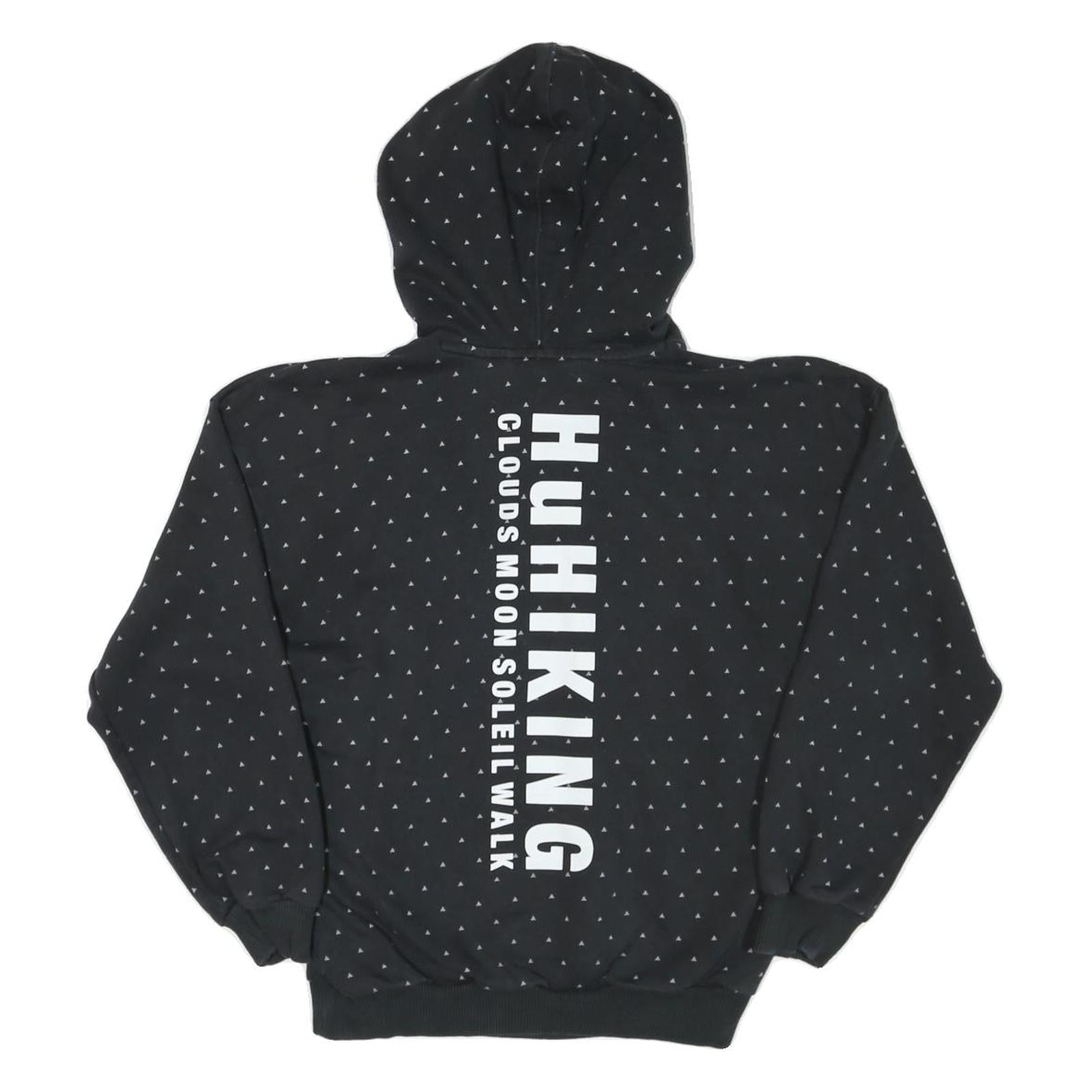 ADIDAS Womens Black Hoodie UK 6 Cotton Blend Hooded Sweatshirt