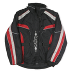 Womens Black & Red Polyester Blend Zip Up Outdoor Jacket L Woven Sportwear