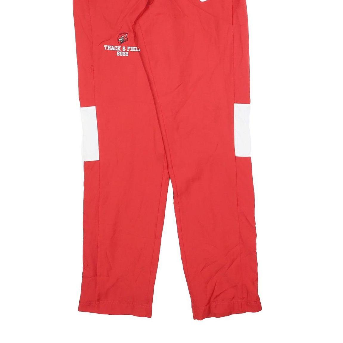 NIKE Mens Joggers Red & White Regular Straight S W26 L30 Track & Field 2022