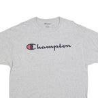 CHAMPION Mens Grey Graphic T-Shirt XL Short Sleeve Crew Neck Cotton Comfort