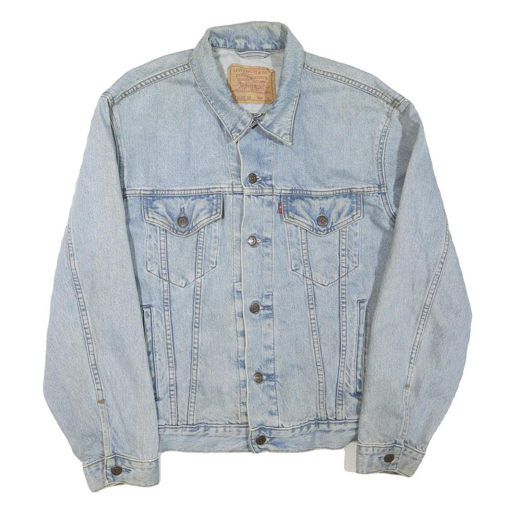 LEVI'S Mens Blue Denim Jacket L Cotton Blend Classic Button Closure