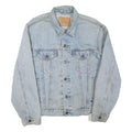 LEVI'S Mens Blue Denim Jacket L Cotton Blend Classic Button Closure