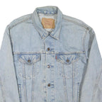 LEVI'S Mens Blue Denim Jacket L Cotton Blend Classic Button Closure