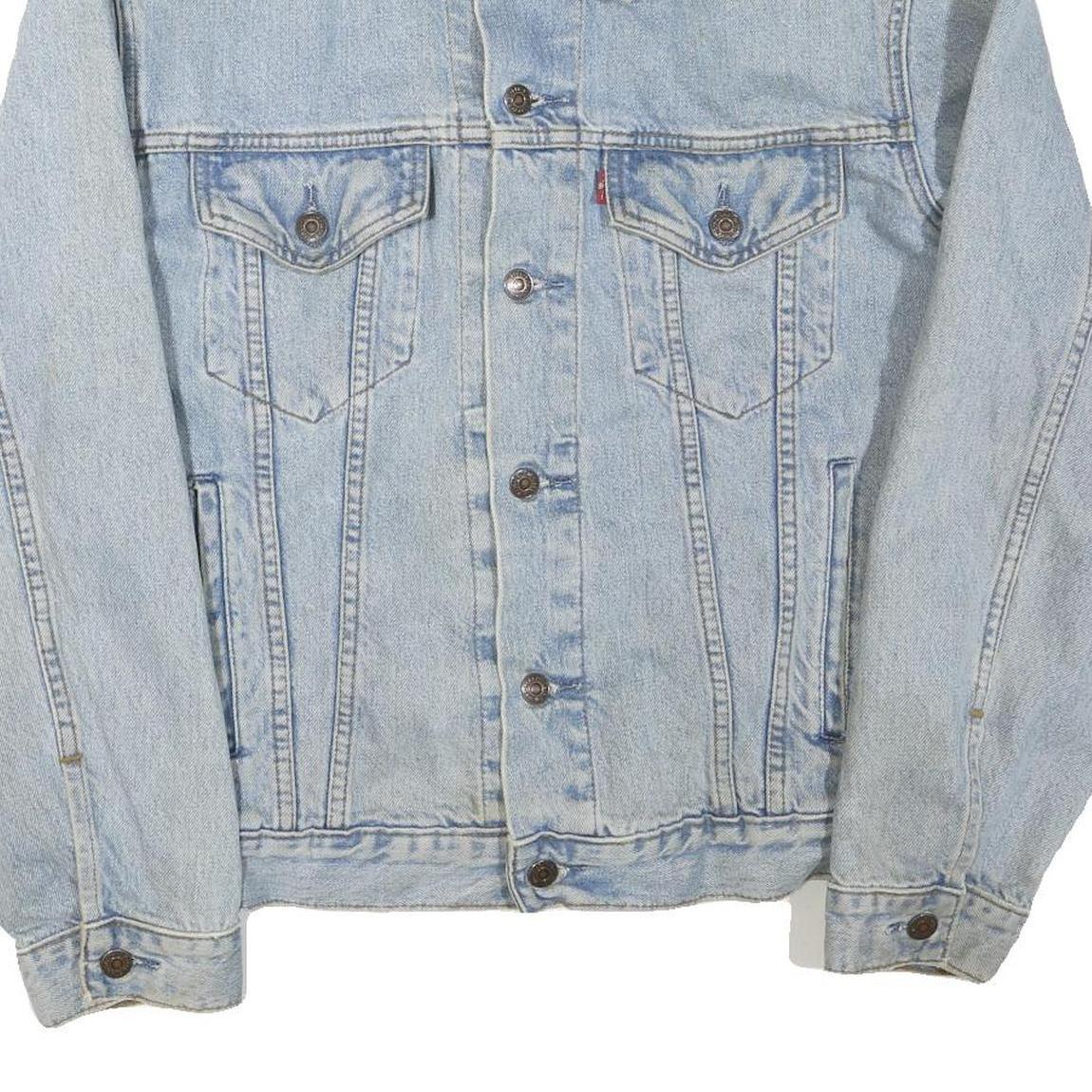 LEVI'S Mens Blue Denim Jacket L Cotton Blend Classic Button Closure