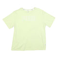 PUMA Womens Light Green T-Shirt L Short Sleeve Crew Neck Casual Logo Print
