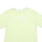 PUMA Womens Light Green T-Shirt L Short Sleeve Crew Neck Casual Logo Print