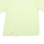 PUMA Womens Light Green T-Shirt L Short Sleeve Crew Neck Casual Logo Print